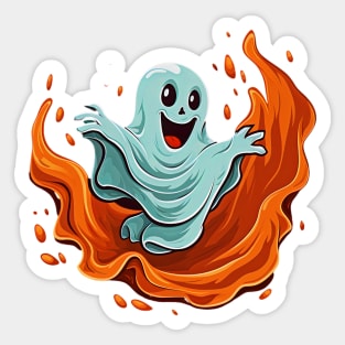 Funny Halloween Phantom Sticker